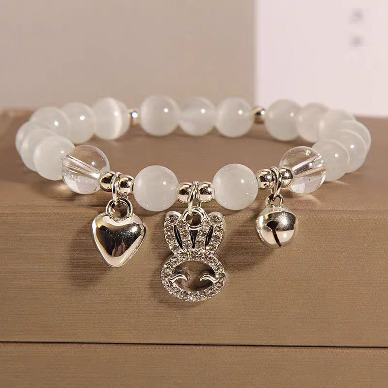 Wholesale Handmade Glass Beaded Bracelet Set With Clover Rabbit Design Women S Casual Fashion Accessory Gift
