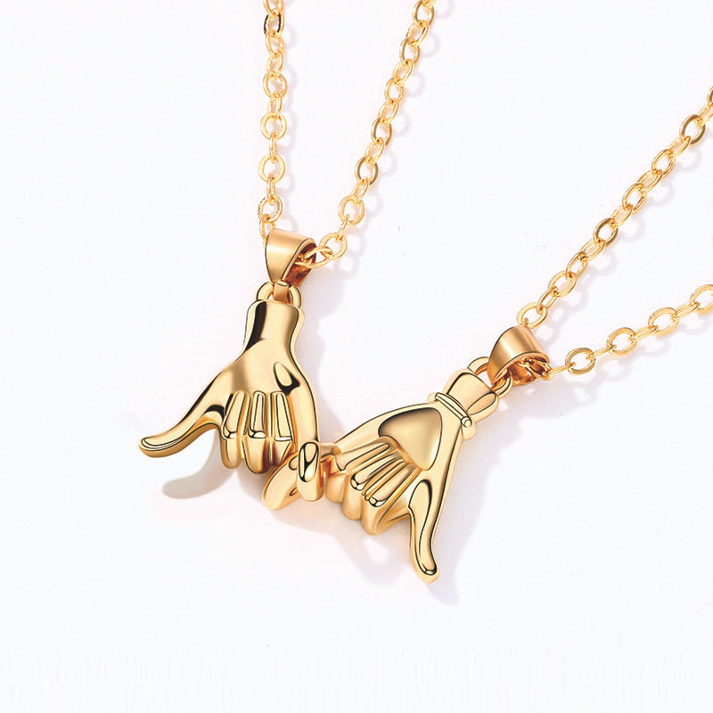 Wholesale Valentine's Day Finger Hook Couple Necklace