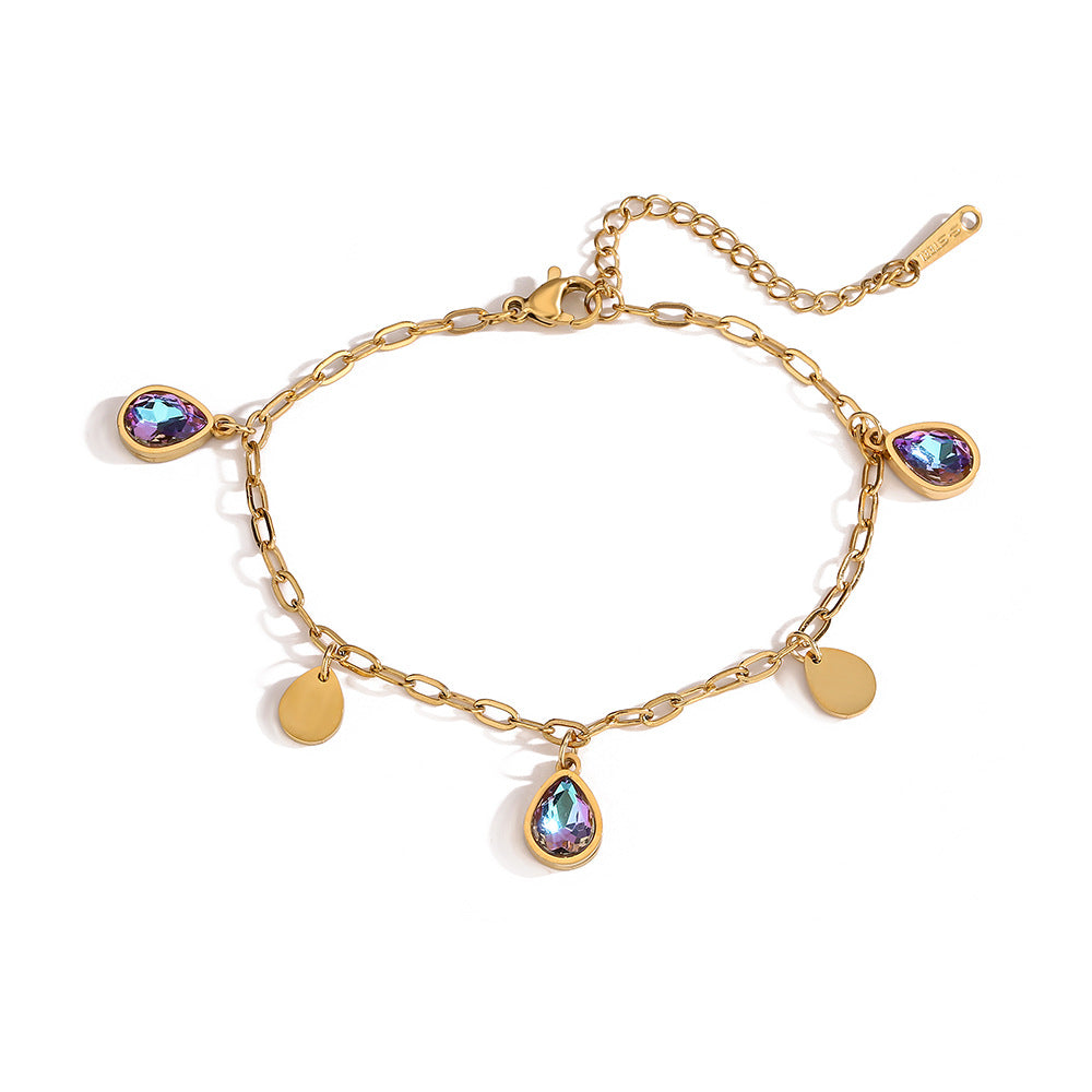 Wholesale light luxury geometric pendant titanium bracelet