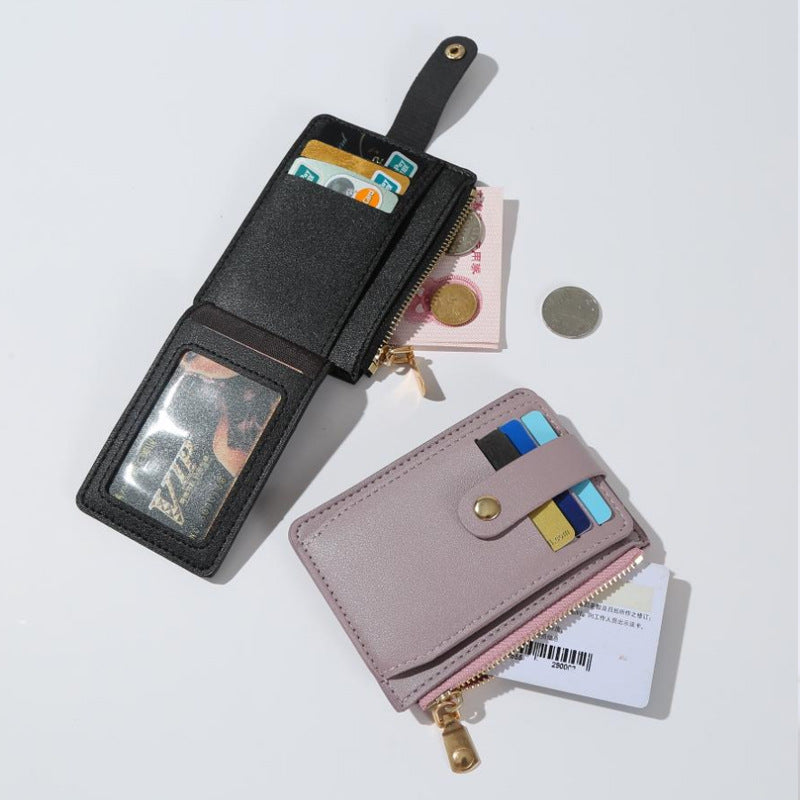 Wholesale PU Zipper Multi Slot Card Wallet Candy Color Everyday Fashion Accessory