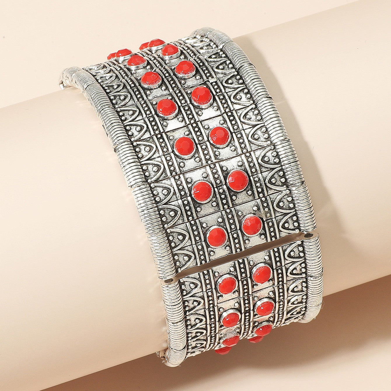 Wholesale Ethnic Style Retro Alloy Turquoise Elastic Bracelet Bohemian Bracelet ACC-BT-JunJie004