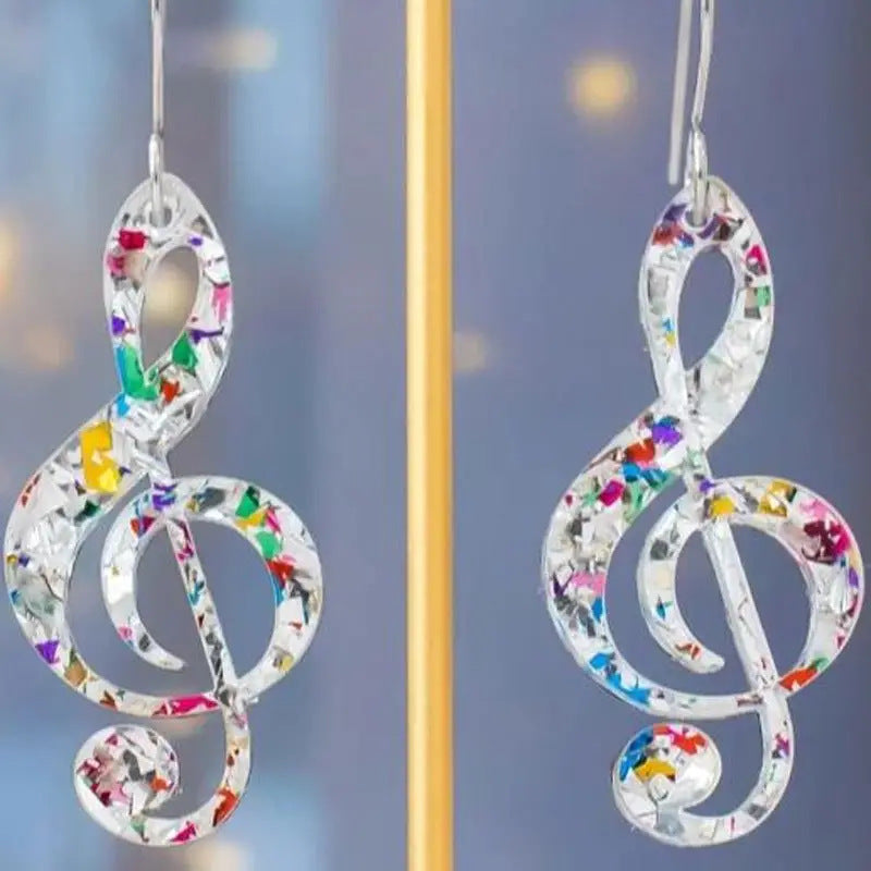 Wholesale  Acrylic Sequin Note Elf Earrings
