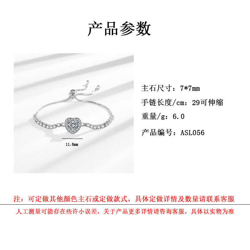 Wholesale Man-Made Moissanite Love Bracelet