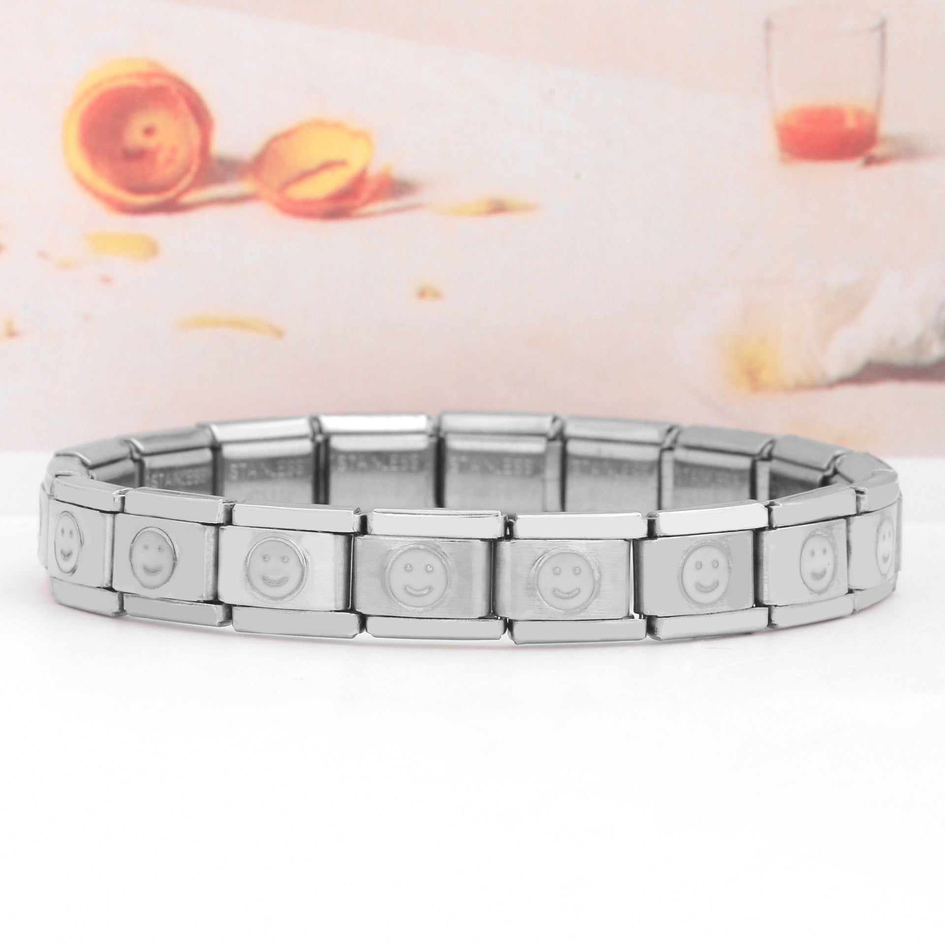 Wholesale Italian Charm Bracelet 9mm DIY Splicing Removable Stainless Steel Smiley Composable Bracelet ACC-BT-XY062