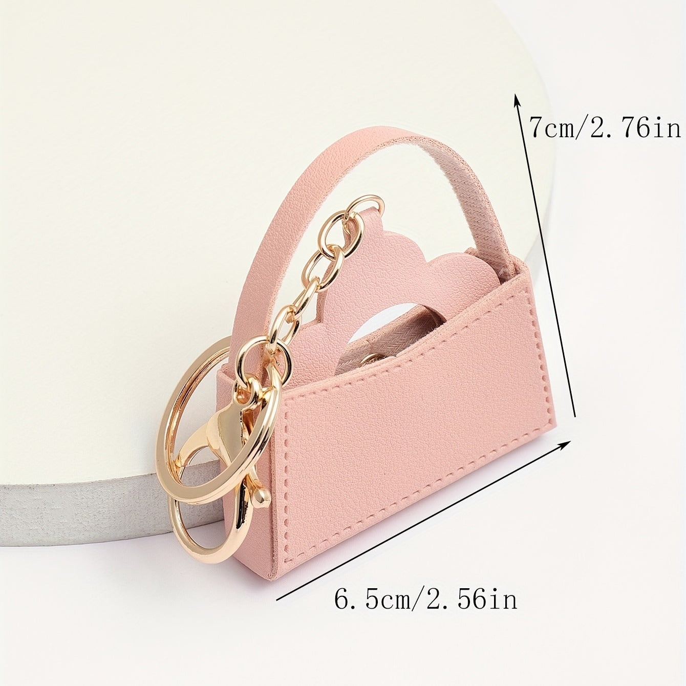 Wholesale Flower Mirror Small Curved Bag PU Leather Keychains ACC-KC-XTZ006