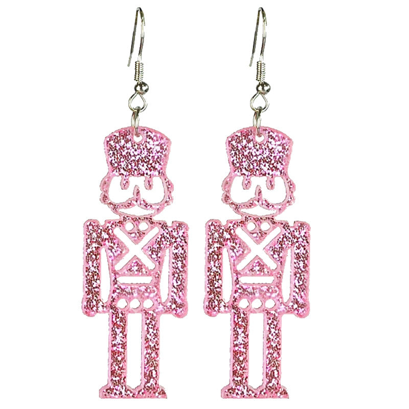 Wholesale 2 Pairs/pack Christmas Acrylic Shiny Hollow Holiday Earrings ACC-ES-HY183