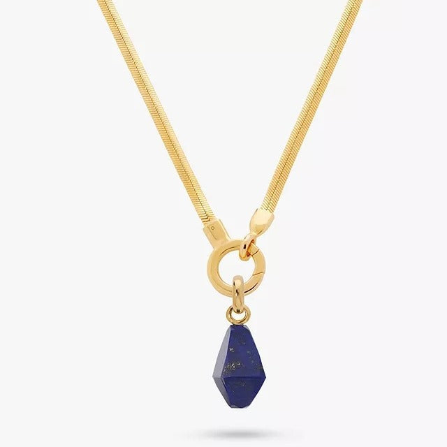 Wholesale Stainless steel  Natural Stone Lapis Lazuli Necklace