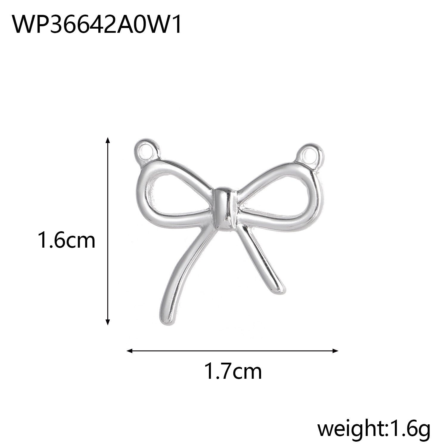 Wholesale Stainless Steel Bow DIY Pendant
