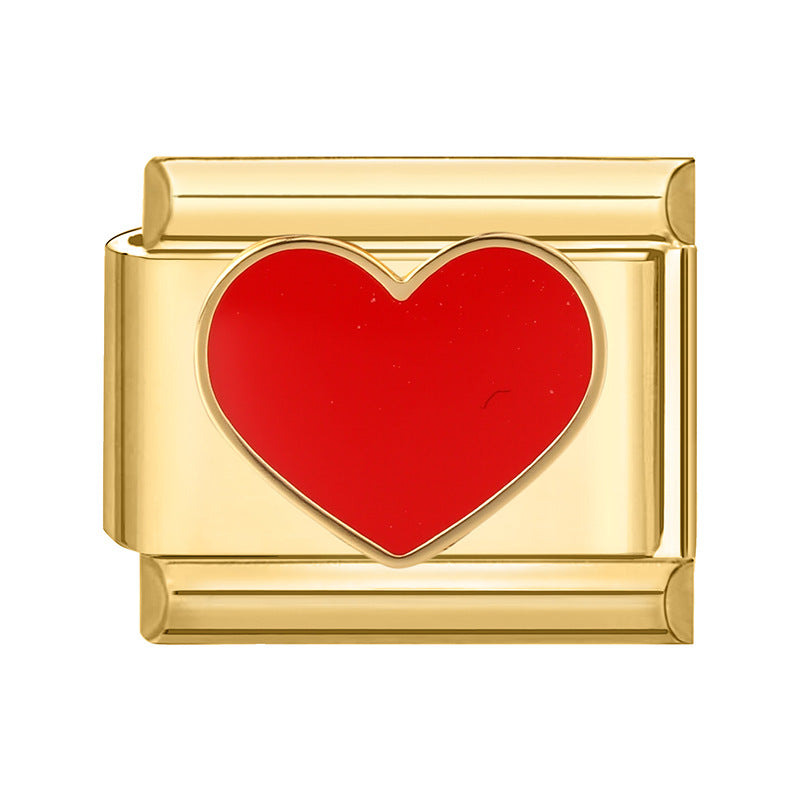 Wholesale Italian Charm Bracelet 9mm DIY Splicing Gold Creative Pattern Stainless Steel Composable Bracelet