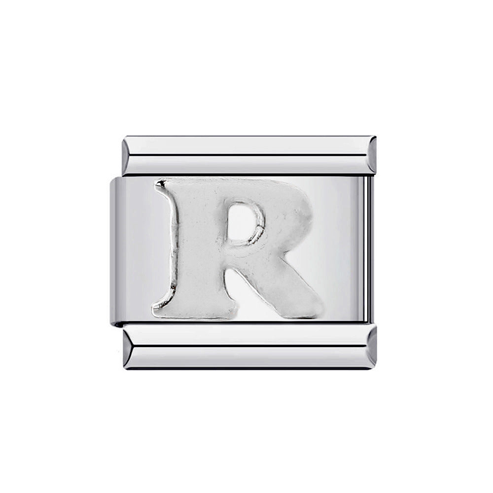 Wholesale Italian Charm Bracelet 9mm DIY Splicing Removable English Letters Stainless Steel Composable Bracelet