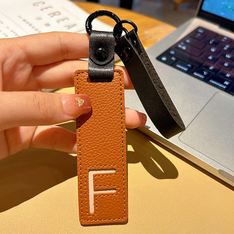 Wholesale Leather 26 Letter Keychain Chic Car Key Accessory Decorative Bag Charm