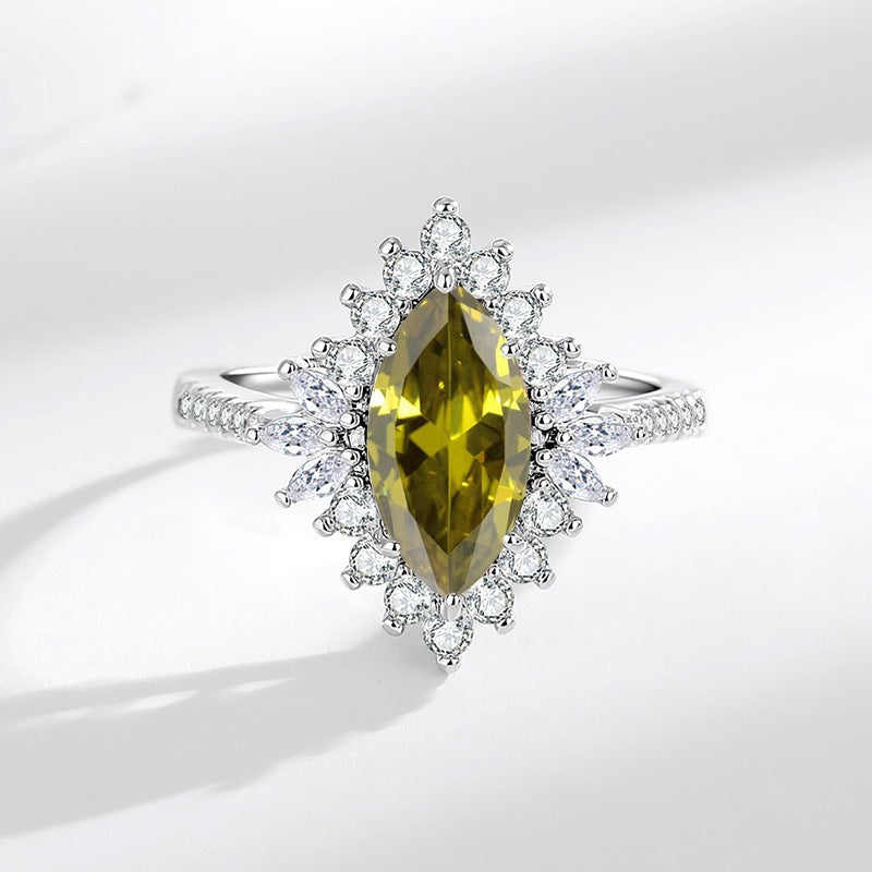 Wholesale Marquise Zircon Ring For Women Trendy Jewelry Accessory Gift And Boutique Resale