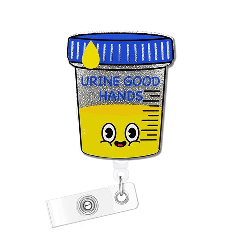 Wholesale Acrylic Heart Medicine Bottle Nurse Cap Medical Retractable Badge Scroll Keychain ACC-KC-LingYu004