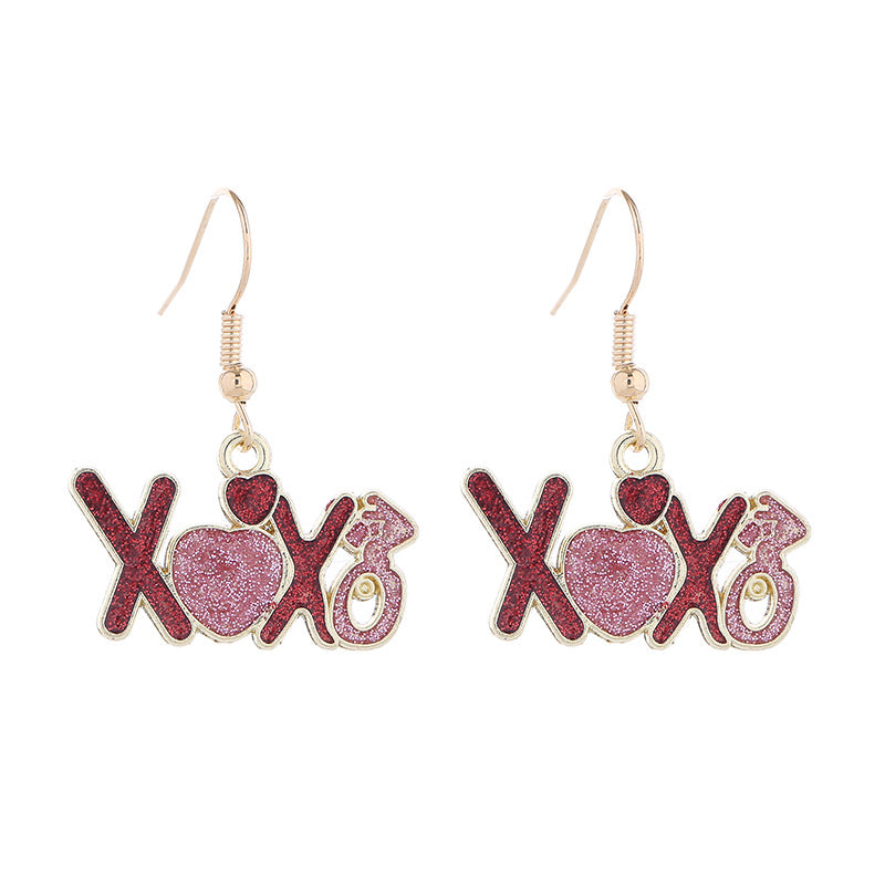 Wholesale Valentine's Day Dropping Oil Love Letter Envelope  Earrings