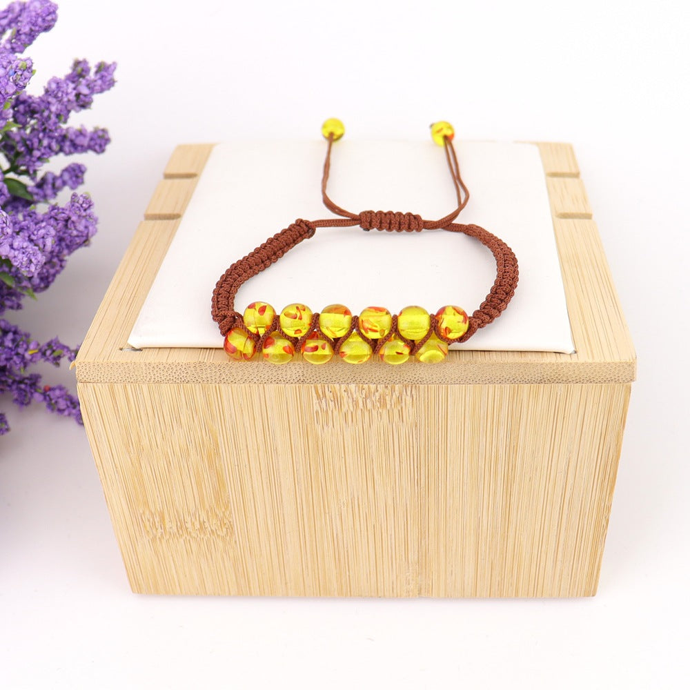 Wholesale Bohemian Handwoven Crystal Double Row Bracelet - Fashion Accessory for Everyday Wear