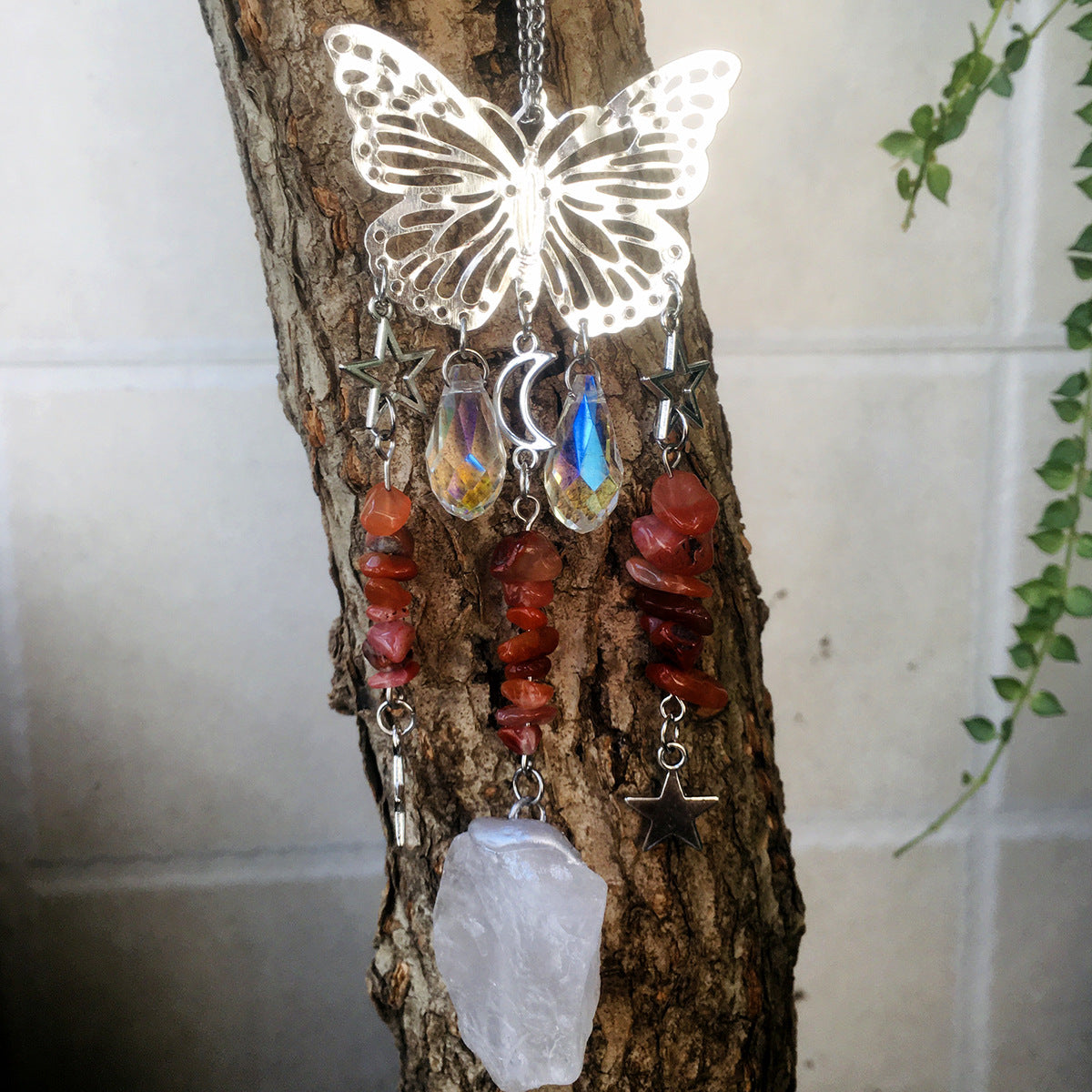 Wholesale Butterfly Energy Gravel Sun Catcher Wind Chime Crystal ACC-WS-RongGuan005