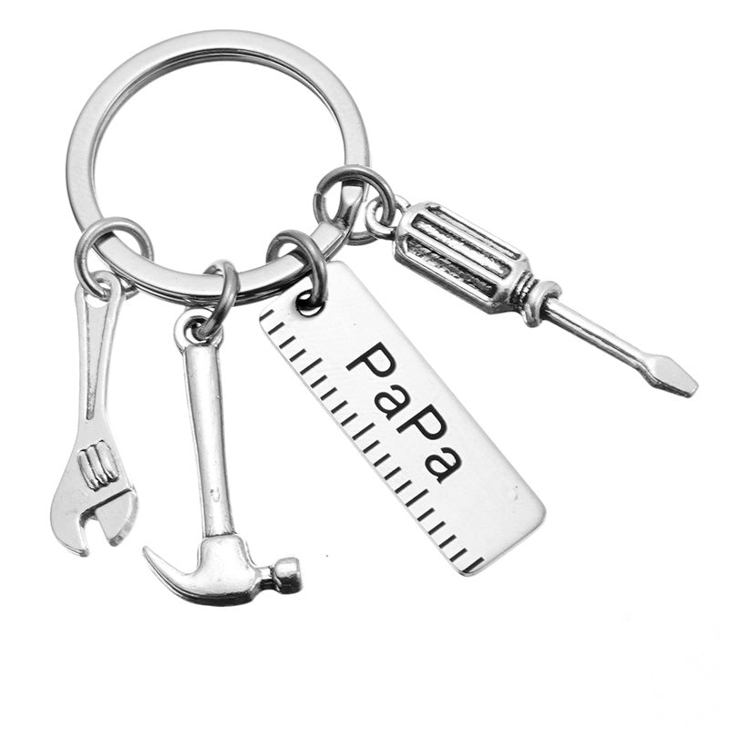Wholesale Father's Day Gift Stainless Steel Lettering Keychain