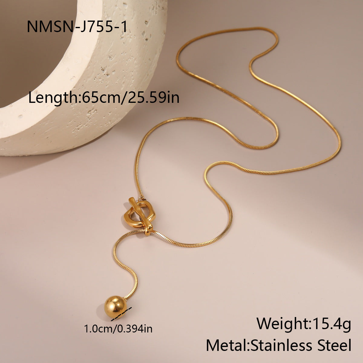 Wholesale Stainless steel long Y-chain design necklace