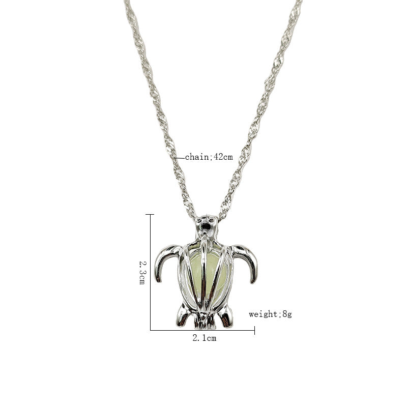 Wholesale Hollow turtle luminous necklace