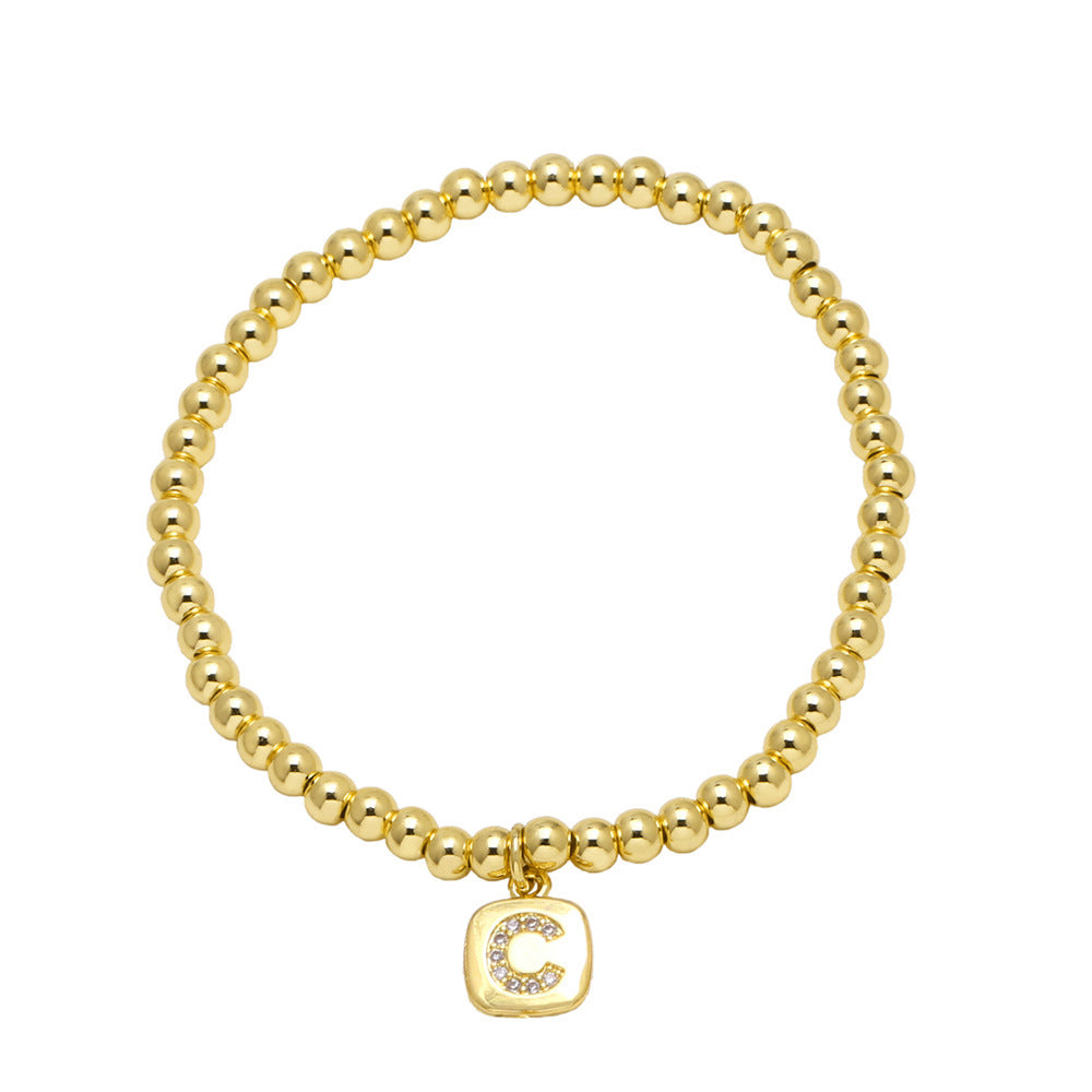 Wholesale Copper letter tag bracelet