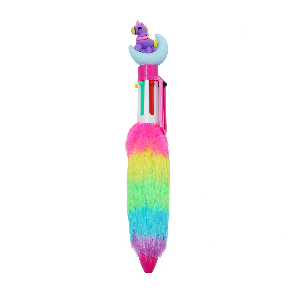 Wholesale Unicorn Plush Press Rainbow Color Neutral Pen