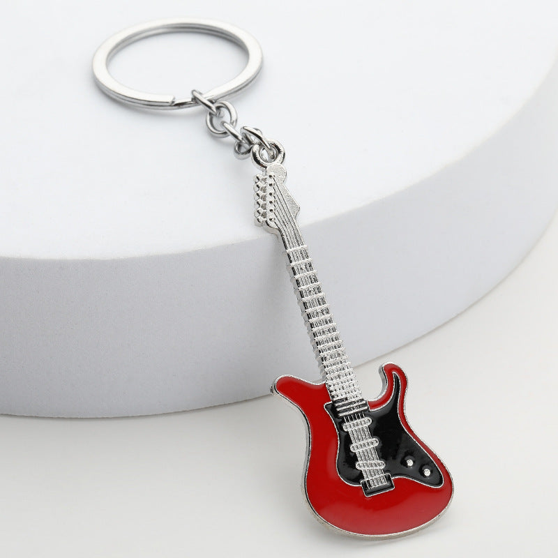 Wholesale Musical Instrument Metal Paint Guitar Keychains ACC-KC-YuJia015