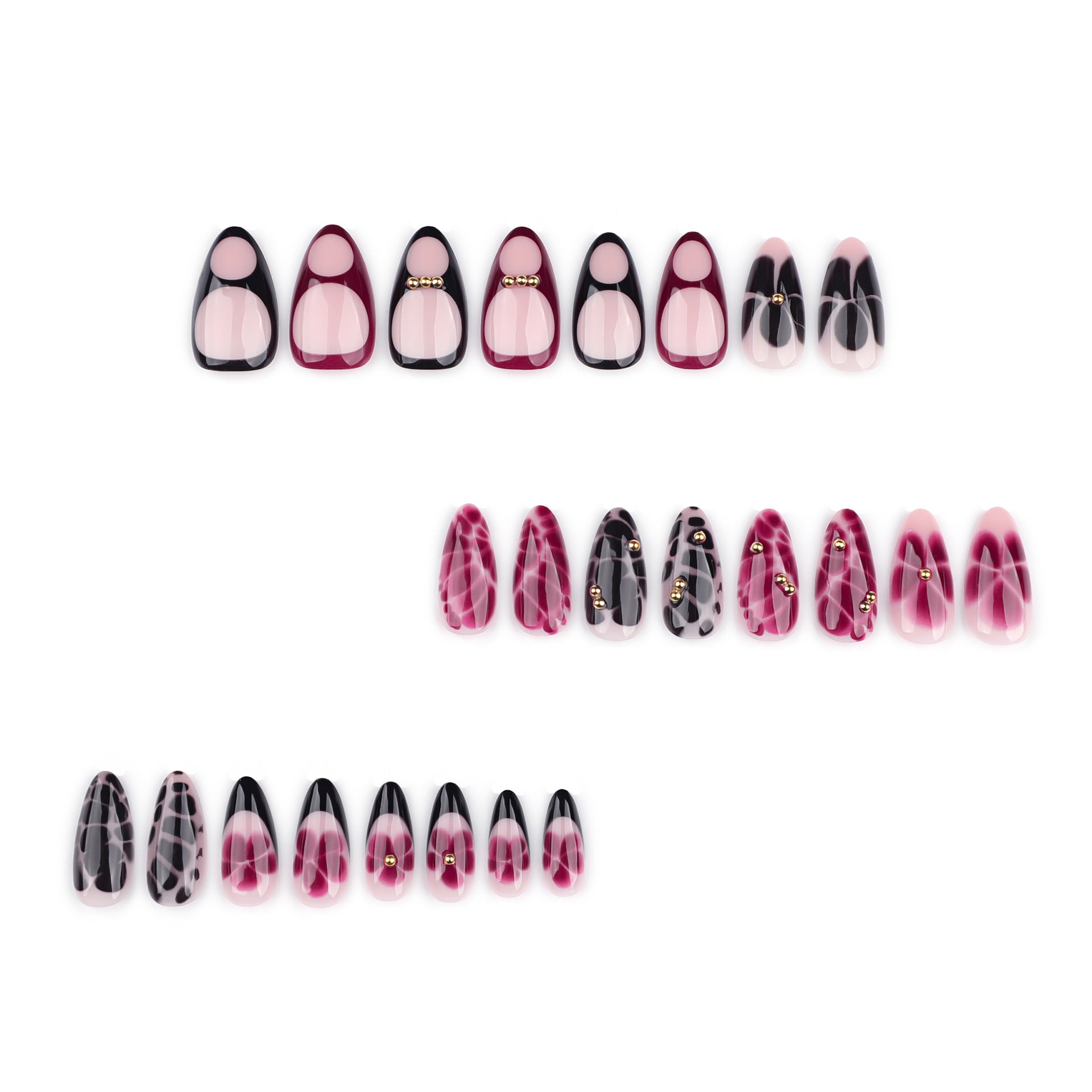 Wholesale 24 Pieces/box Vintage Flower Nails Kits Nail Stickers