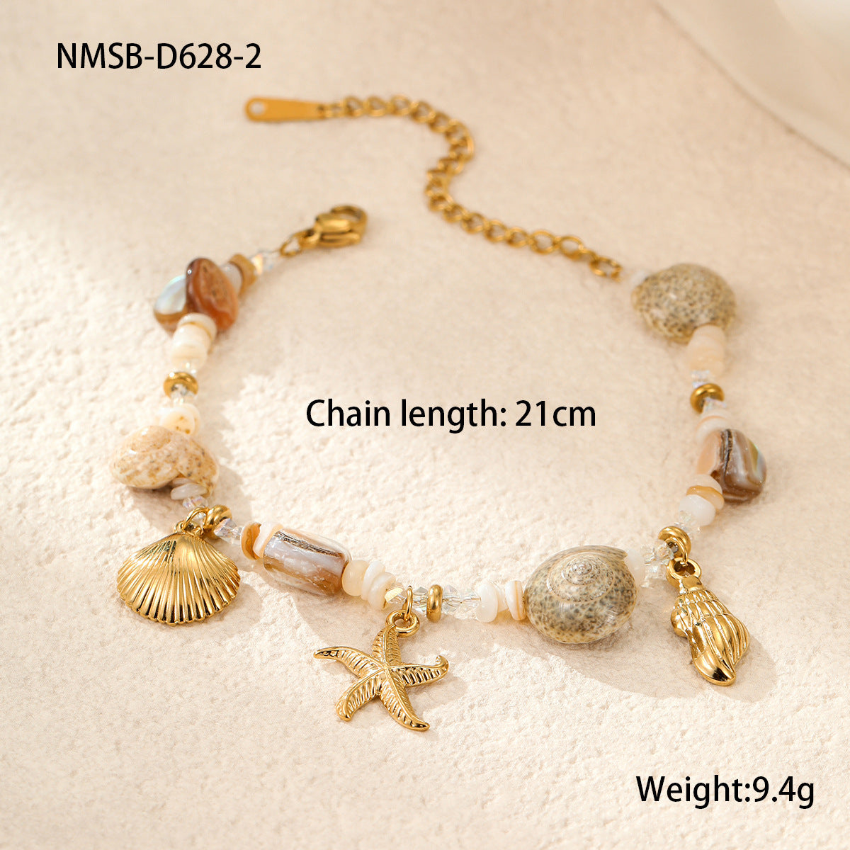 Wholesale Ocean-style Bohemian stainless steel necklace and bracelet set