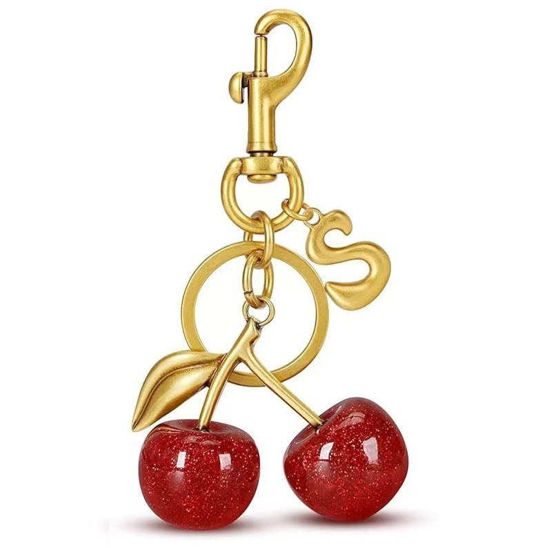 Wholesale Cherry Bag Charm Keychain Trendy Car Key Accessory Stylish Gift For Women Boutique Resale