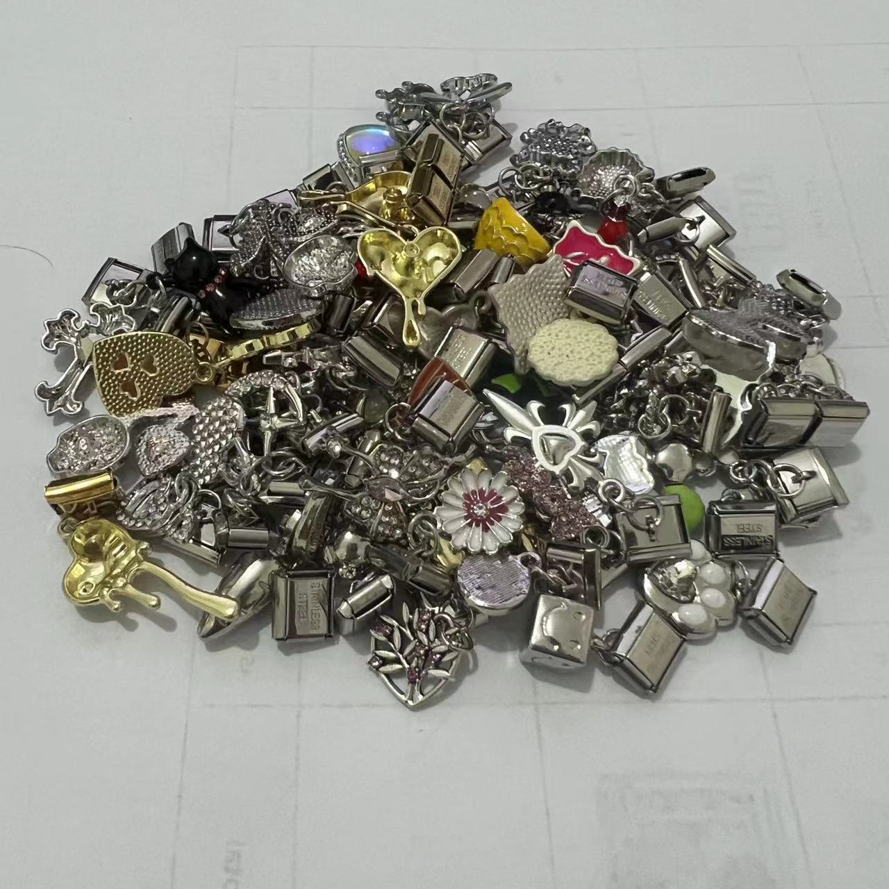Wholesale 10pcs Italian Charm Bracelet 9mm DIY Splicing Cute Creative Stainless Steel Composable Bracelet