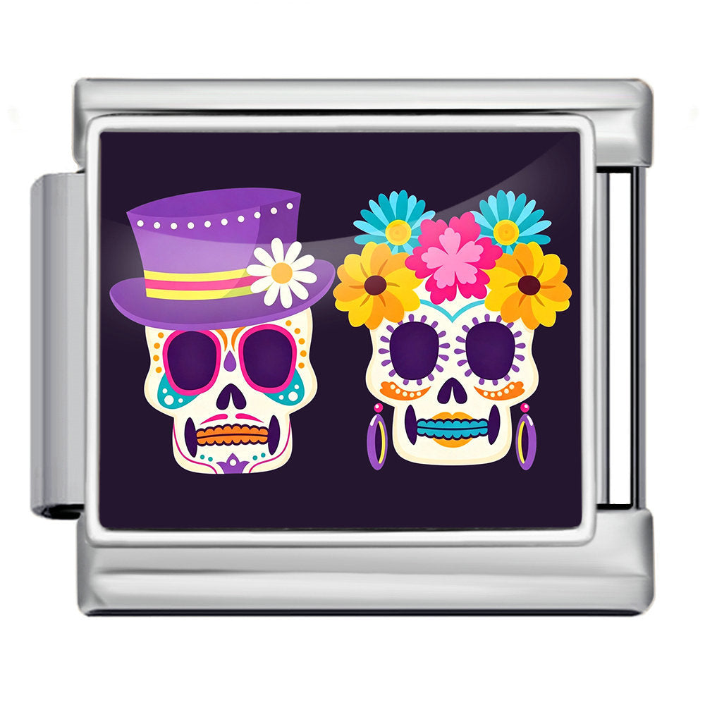 Wholesale Stylish Day Of The Dead Skull Modular Bracelet Stainless Steel DIY Detachable Jewelry Gift