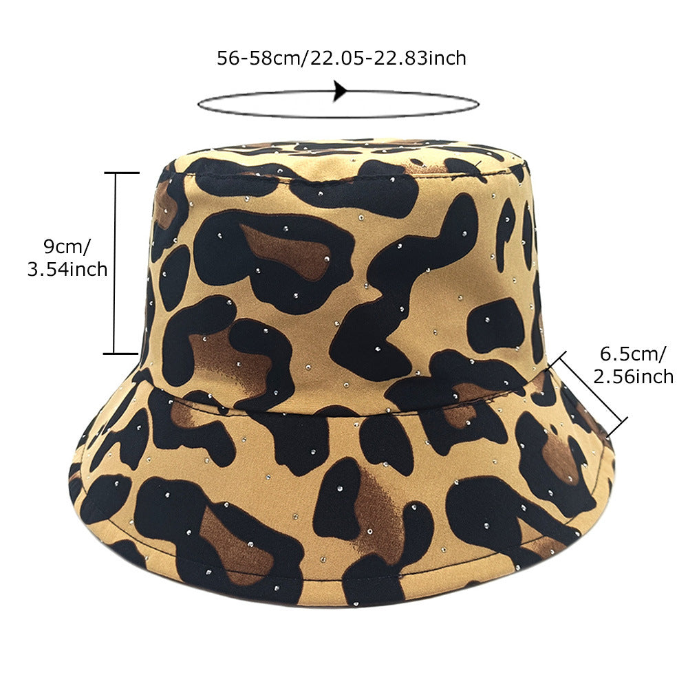 Wholesale  Leopard Print Casual Sun Hat Bucket Hat