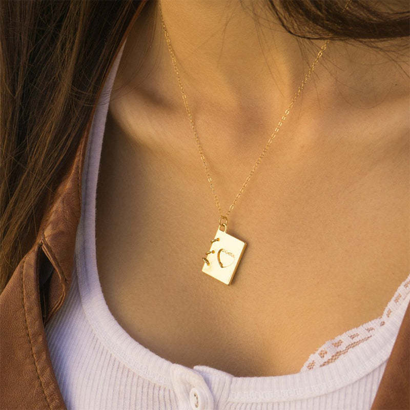 Wholesale Stainless steel  Love Couple Opening and Closing Commemorative Album Necklace