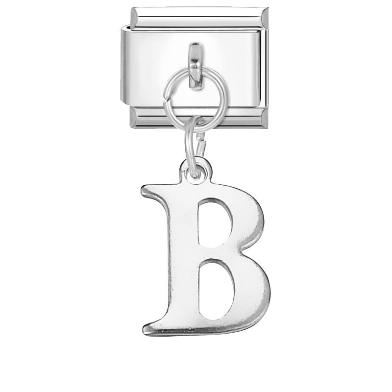 Wholesale 9mm Italian Charm Starter Bracelets DIY Letter Pendant Stainless Steel Composable Bracelet