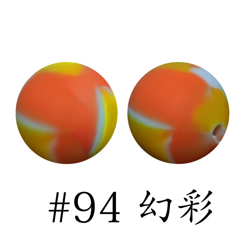 Wholesale 50pcs 15mm Western Style Leopard Skull Color Aztec Printed Silicone Balls Beads ACC-BDS-HeSheng008