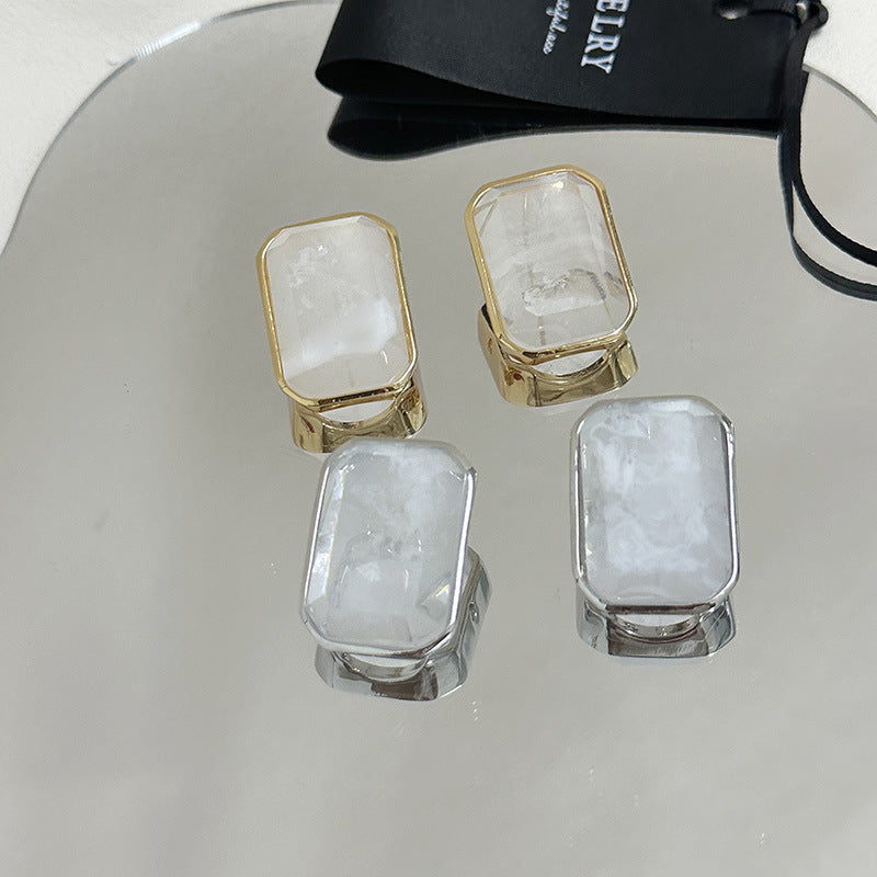 Wholesale  Light Luxury Large Candy Square Gem Earrings