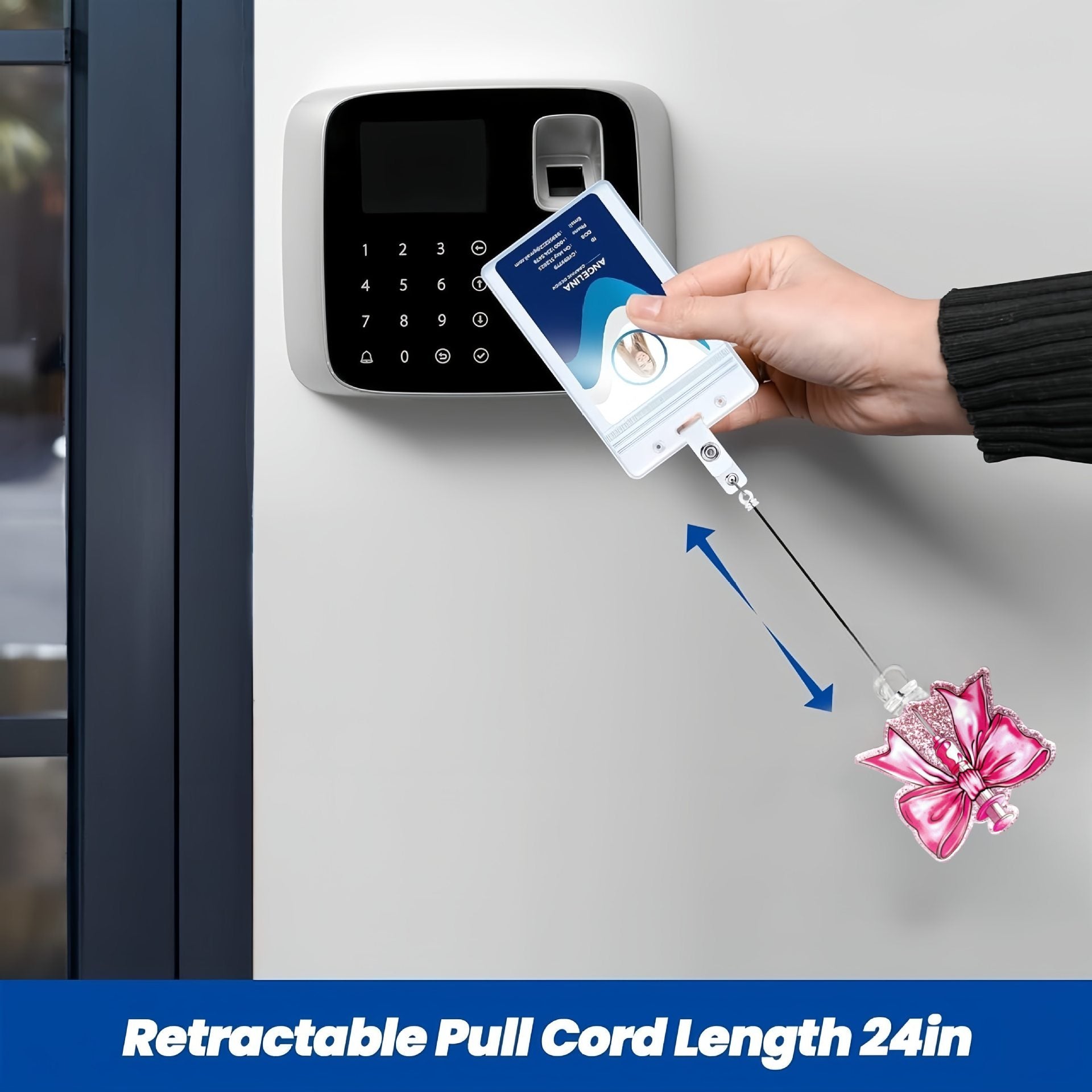 Wholesale Acrylic Creative Bow Badge Reels Keychains