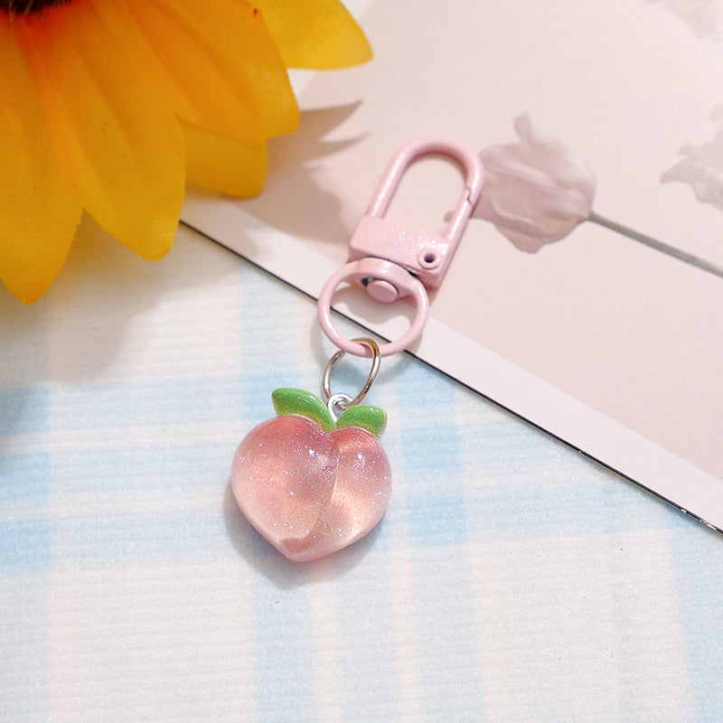 Wholesale Pastoral Style Resin Fruit Keychain Backpack Pendant Trendy Fashion Accessory Gift