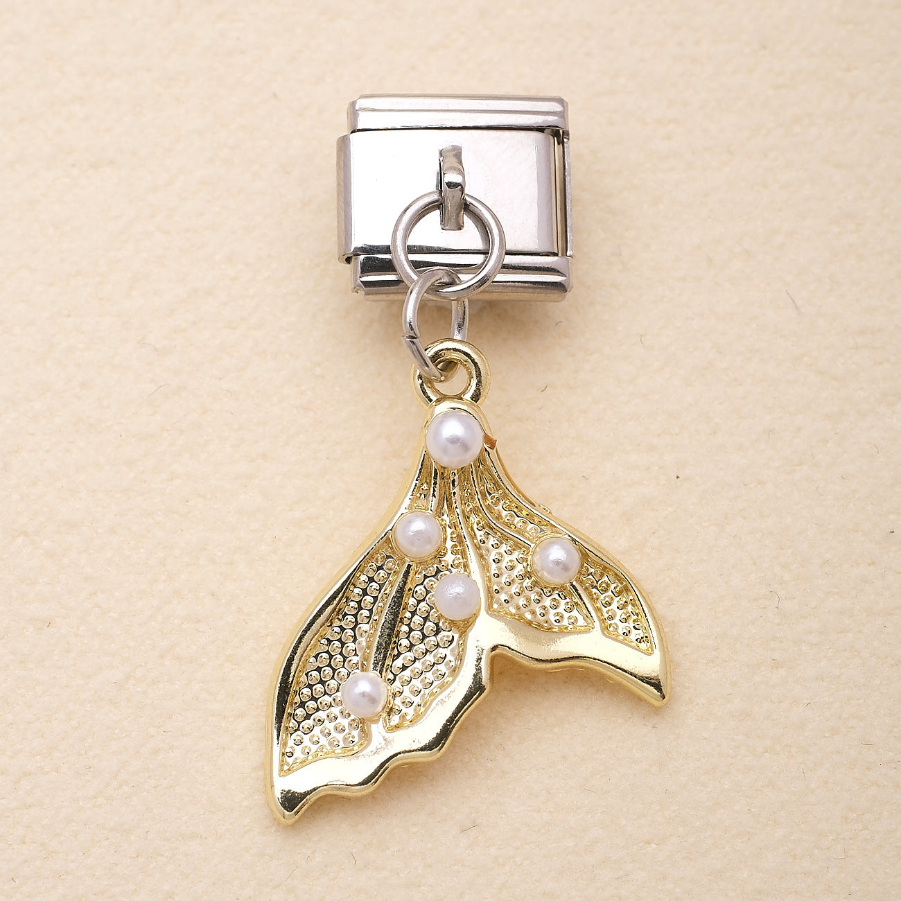 Wholesale Ocean Elements Stainless Steel Charm Pendants DIY Bracelet Accessories Pink Blue
