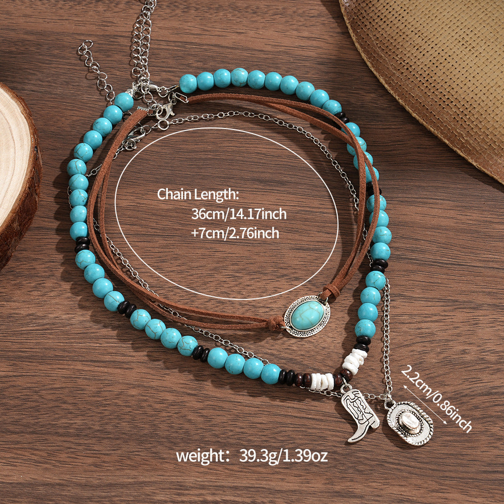 Wholesale Retro Pendant Necklace for Women Bohemian Style Long Sweater Chain
