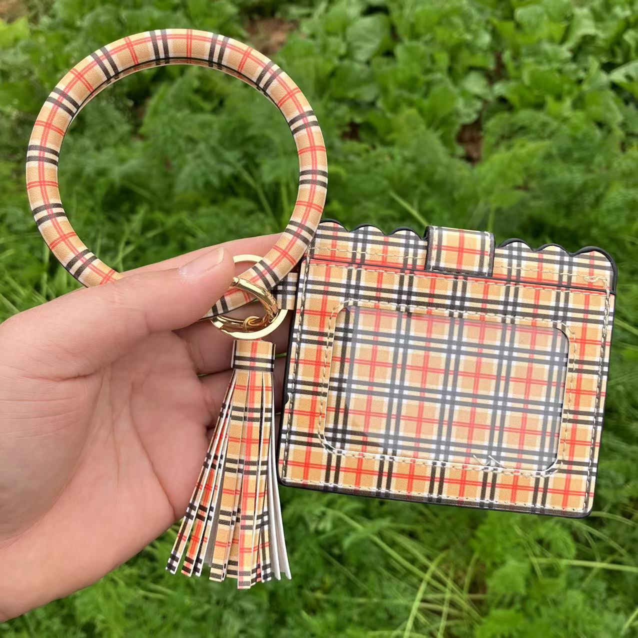 Wholesale Leopard Print PU Leather Tassel Keychain Wallet - Chic Fashion Accessory for Gift