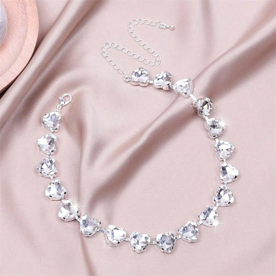 Wholesale Diamond-Encrusted Crystal Heart Necklace