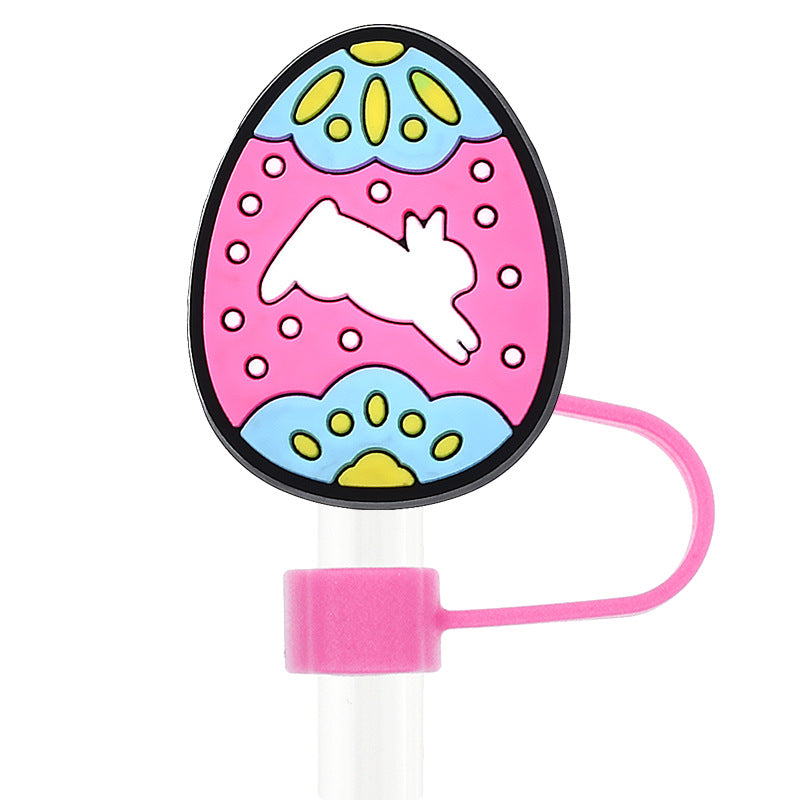 Wholesale Random 100pcs Easter 10mm PVC Soft Straw Tube Cap ACC-SCR-RYY088