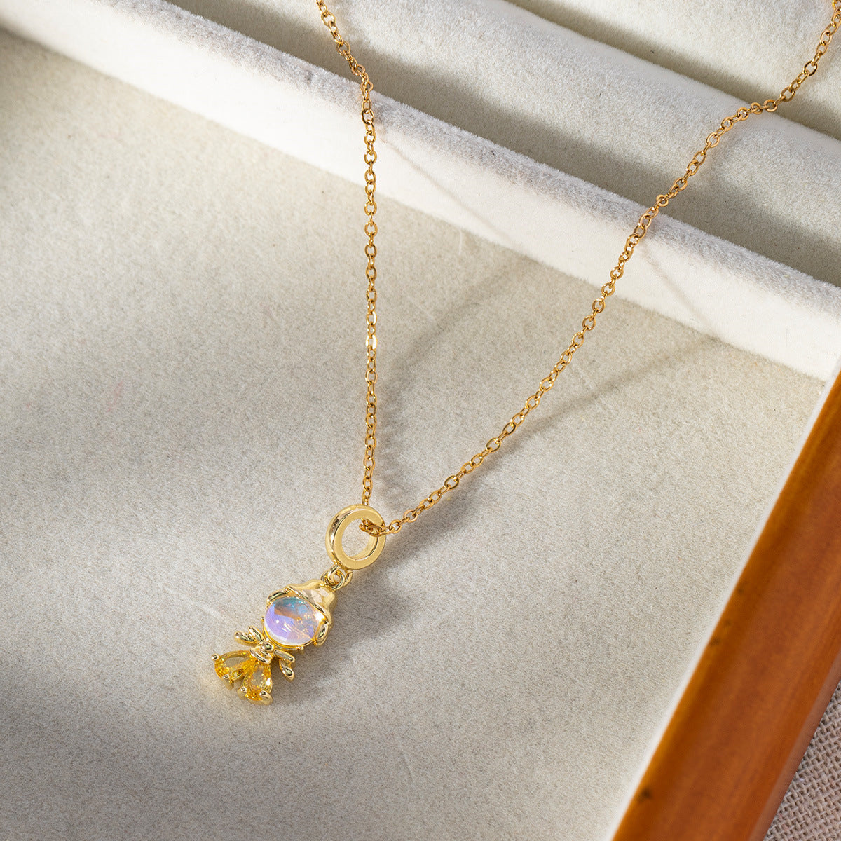 Wholesale Colored Zirconia Necklaces Clavicle Chain Choker Necklace ACC-NE-SY008