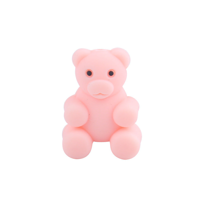 Wholesale 5pcs Bear Silicone Beads 3D Focal Beads ACC-BDS-GuangTian041