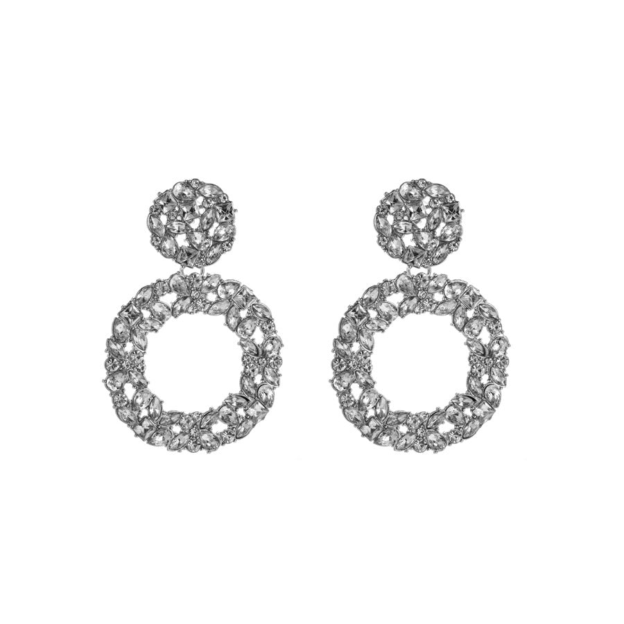 Wholesale Alloy Diamond Round Full Diamond Earrings