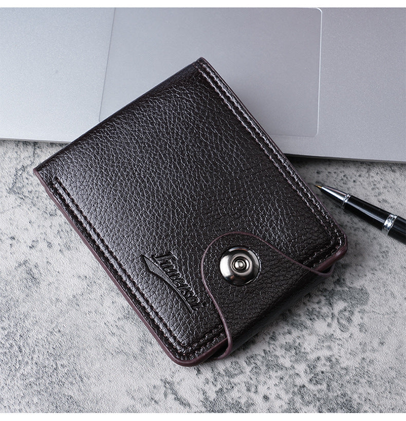 Wholesale Chic Men S Black PU Leather Multi Card Slot Short Wallet With Zipper Coin Pocket Casual Everyday Accessory Gift Boutique Resale