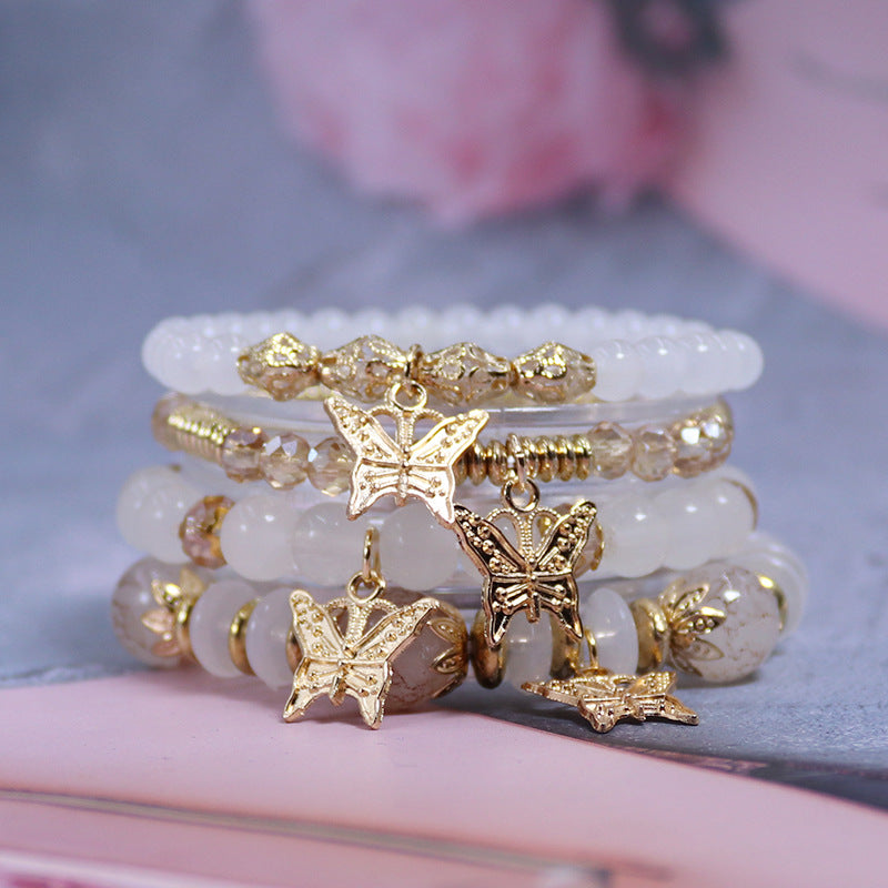 Wholesale Bohemian Multi-layered Butterfly Crystal Bracelet ACC-BT-NaiHong011