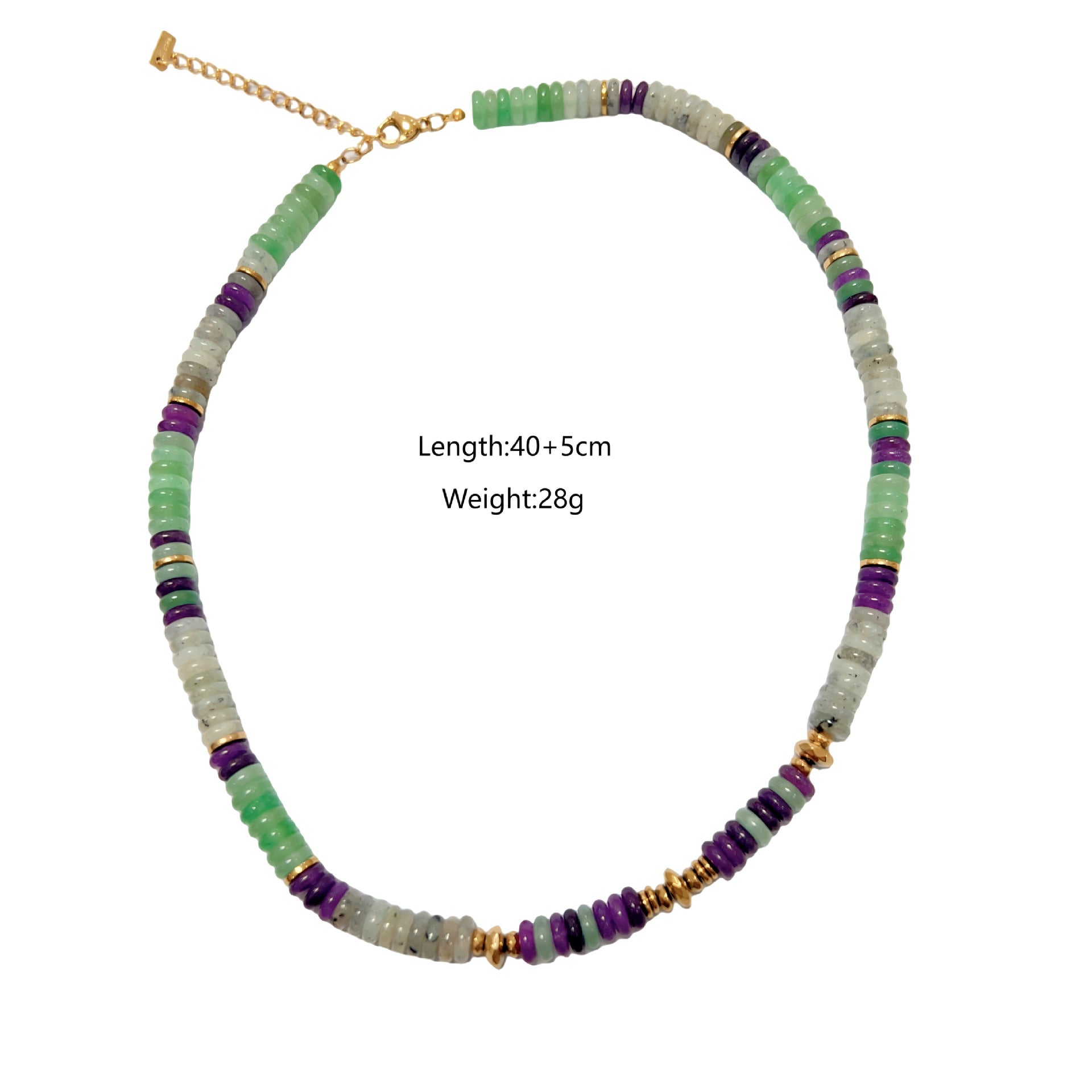 Wholesale Stainless Steel Natural Stone Colorful Beaded Necklace