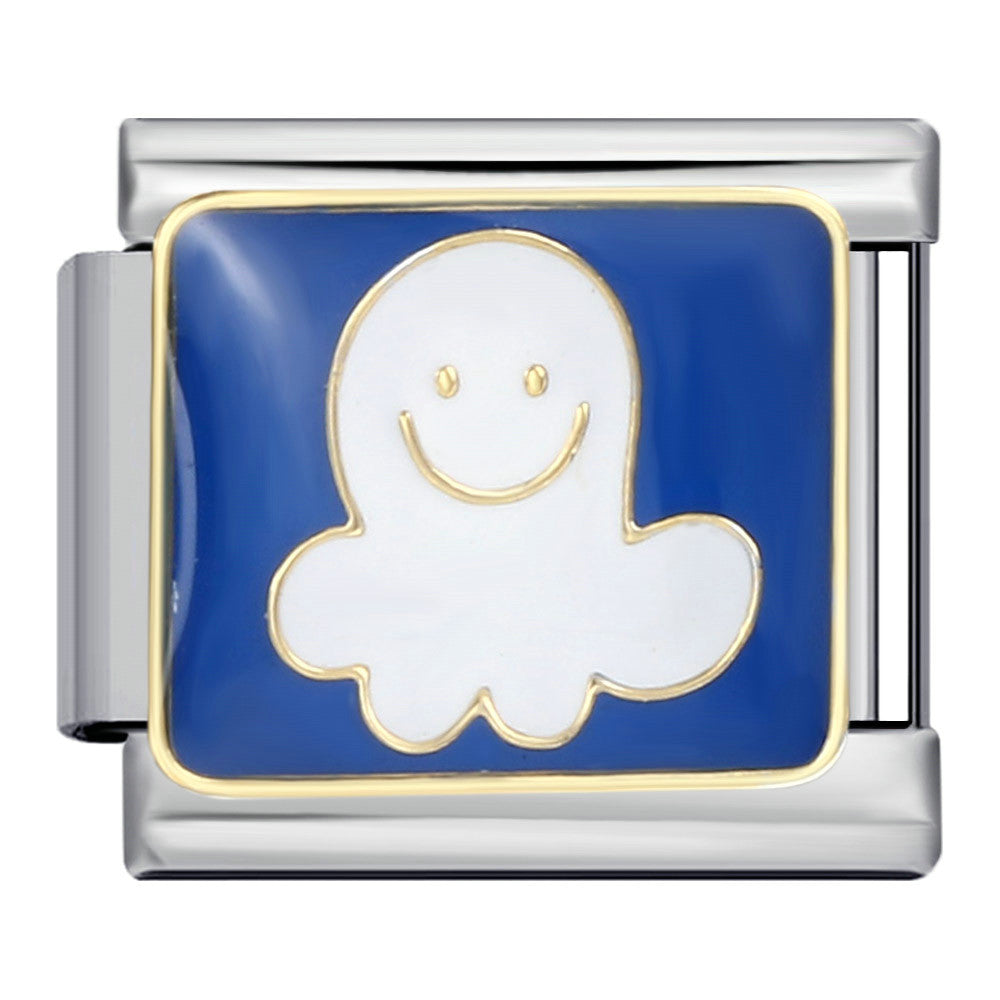 Modello di saldatura in acciaio al titanio all'ingrosso Bracciale con modulo italiano Charms a goccia d'olio placcato oro